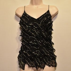 Niteline VINTAGE Rare Black Sequined Evening Top